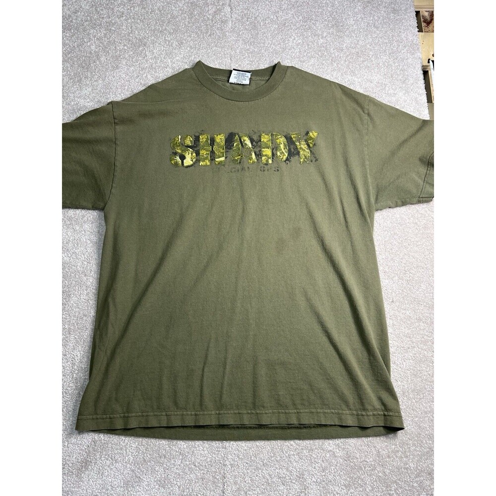 Shady Limited Shirt Mens Large Special Ops Tee Eminem Rap Shirt Green Y2K Grunge